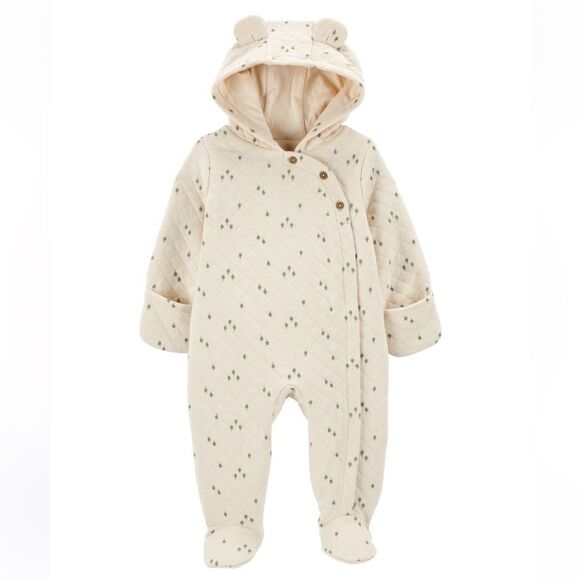 NWT Carter’s Baby Hooded Quilted Jumpsuit - Picture 1 of 9